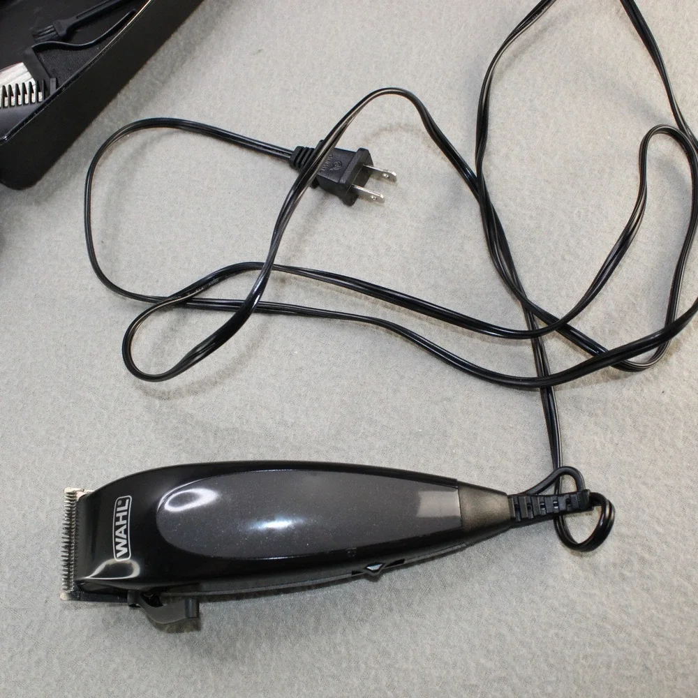 Wahl Hair Clipper Grooming‎ Kit Mens Black Good Corded With Case Scissors Tested